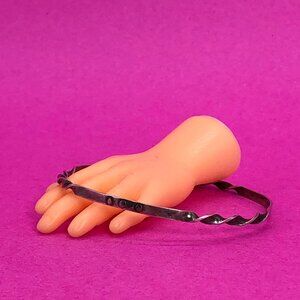 Vintage artisanal twisted silver bangle Sterling - 00G00K